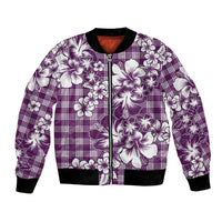 Hibiscus Pakala Sweetie Purple Bomber Jacket Tropical Floral Stylized - Polynesian Pride