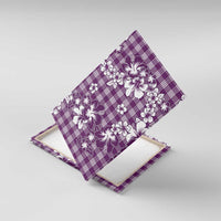 Hibiscus Pakala Sweetie Purple Canvas Wall Art Tropical Floral Stylized LT01 With Frame Purple - Polynesian Pride