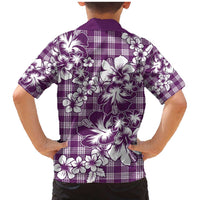 Hibiscus Pakala Sweetie Purple Family Matching Mermaid Dress and Hawaiian Shirt Tropical Floral Stylized - Polynesian Pride