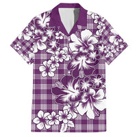 Hibiscus Pakala Sweetie Purple Family Matching Short Sleeve Bodycon Dress and Hawaiian Shirt Tropical Floral Stylized - Polynesian Pride