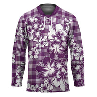 Hibiscus Pakala Sweetie Purple Hockey Jersey Tropical Floral Stylized - Polynesian Pride