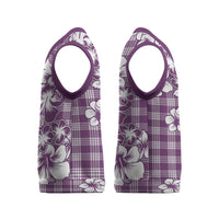 Hibiscus Pakala Sweetie Purple Christmas Knitted V-Neck Vest Tropical Floral Stylized - Polynesian Pride