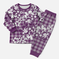 Hibiscus Pakala Sweetie Purple Christmas Pajama Set Tropical Floral Stylized - Polynesian Pride