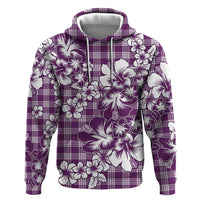 Hibiscus Pakala Sweetie Purple Zip Hoodie Tropical Floral Stylized - Polynesian Pride