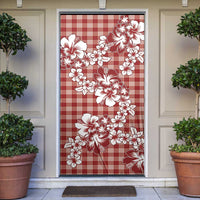 Hibiscus Pakala Fantasy Red Door Cover Tropical Floral Stylized - Polynesian Pride