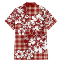 Hibiscus Pakala Fantasy Red Family Matching Off Shoulder Short Dress and Hawaiian Shirt Tropical Floral Stylized - Polynesian Pride