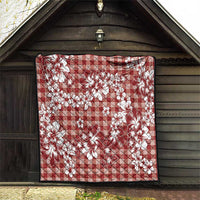Hibiscus Pakala Fantasy Red Quilt Tropical Floral Stylized - Polynesian Pride