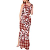 Hibiscus Pakala Fantasy Red Tank Maxi Dress Tropical Floral Stylized - Polynesian Pride