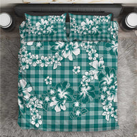Hibiscus Pakala Aqua Teal Bedding Set Tropical Floral Stylized - Polynesian Pride