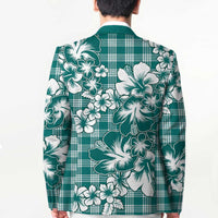 Hibiscus Pakala Aqua Teal Blazer Tropical Floral Stylized - Polynesian Pride