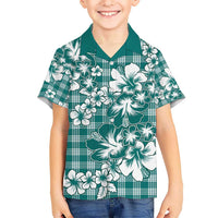 Hibiscus Pakala Aqua Teal Hawaiian Shirt Tropical Floral Stylized - Polynesian Pride