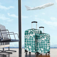 Hibiscus Pakala Aqua Teal Luggage Cover Tropical Floral Stylized - Polynesian Pride