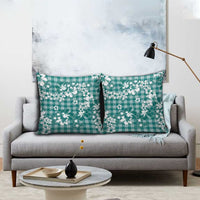 Hibiscus Pakala Aqua Teal Pillow Cover Tropical Floral Stylized - Polynesian Pride