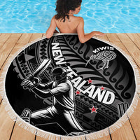 New Zealand Cricket Beach Blanket Maori Kiwi Black Fern