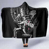 New Zealand Cricket Hooded Blanket Maori Kiwi Black Fern