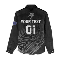 Custom New Zealand Cricket Women Casual Shirt Maori Kiwi Black Fern