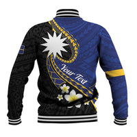 Personalised Nauru Baseball Jacket Naoero Proud Plumeria