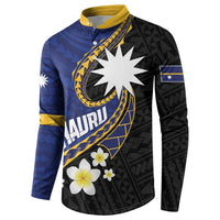 Personalised Nauru Button Sweatshirt Naoero Proud Plumeria