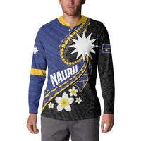 Personalised Nauru Button Sweatshirt Naoero Proud Plumeria