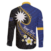 Personalised Nauru Family Matching Off Shoulder Maxi Dress and Hawaiian Shirt Naoero Proud Plumeria