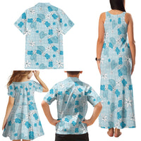 Hawaii Anthurium Tiare Pikake Lei Family Matching Tank Maxi Dress and Hawaiian Shirt UliUli Lauhala Art Pattern
