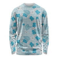 Hawaii Anthurium Tiare Pikake Lei Long Sleeve Shirt UliUli Lauhala Art Pattern