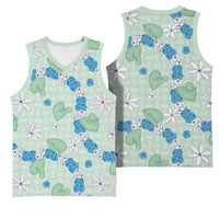 Hawaii Anthurium Tiare Pikake Lei Basketball Jersey Omaomao Lauhala Art Pattern