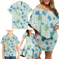 Hawaii Anthurium Tiare Pikake Lei Family Matching Off Shoulder Short Dress and Hawaiian Shirt Omaomao Lauhala Art Pattern LT01 - Polynesian Pride