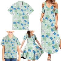 Hawaii Anthurium Tiare Pikake Lei Family Matching Summer Maxi Dress and Hawaiian Shirt Omaomao Lauhala Art Pattern LT01 - Polynesian Pride
