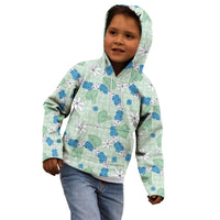 Hawaii Anthurium Tiare Pikake Lei Kid Hoodie Omaomao Lauhala Art Pattern