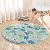Hawaii Anthurium Tiare Pikake Lei Round Carpet Omaomao Lauhala Art Pattern