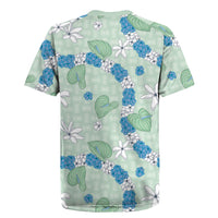 Hawaii Anthurium Tiare Pikake Lei Rugby Jersey Omaomao Lauhala Art Pattern