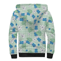 Hawaii Anthurium Tiare Pikake Lei Sherpa Hoodie Omaomao Lauhala Art Pattern