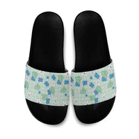 Hawaii Anthurium Tiare Pikake Lei Slide Sandals Omaomao Lauhala Art Pattern