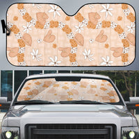 Hawaii Anthurium Tiare Pikake Lei Auto Sun Shade Alani Lauhala Art Pattern
