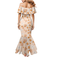 Hawaii Anthurium Tiare Pikake Lei Mermaid Dress Alani Lauhala Art Pattern