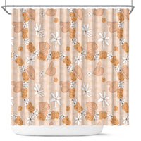 Hawaii Anthurium Tiare Pikake Lei Shower Curtain Alani Lauhala Art Pattern