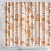 Hawaii Anthurium Tiare Pikake Lei Shower Curtain Alani Lauhala Art Pattern