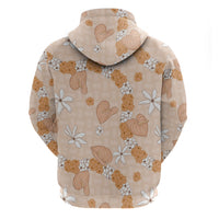 Hawaii Anthurium Tiare Pikake Lei Zip Hoodie Alani Lauhala Art Pattern