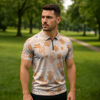 Hawaii Anthurium Tiare Pikake Lei Zipper Polo Shirt Alani Lauhala Art Pattern