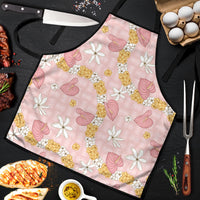 Hawaii Anthurium Tiare Pikake Lei Apron Akala Lauhala Art Pattern
