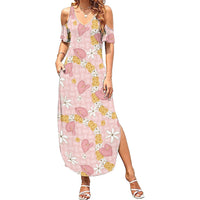 Hawaii Anthurium Tiare Pikake Lei Family Matching Summer Maxi Dress and Hawaiian Shirt Akala Lauhala Art Pattern