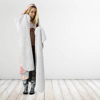 Hawaii Anthurium Tiare Pikake Lei Hooded Blanket Akala Lauhala Art Pattern
