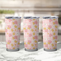 Hawaii Anthurium Tiare Pikake Lei Tumbler Cup Akala Lauhala Art Pattern