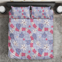 Hawaii Anthurium Tiare Pikake Lei Bedding Set Poni Lauhala Art Pattern