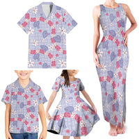 Hawaii Anthurium Tiare Pikake Lei Family Matching Tank Maxi Dress and Hawaiian Shirt Poni Lauhala Art Pattern LT01 - Polynesian Pride