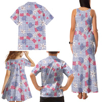 Hawaii Anthurium Tiare Pikake Lei Family Matching Tank Maxi Dress and Hawaiian Shirt Poni Lauhala Art Pattern LT01 - Polynesian Pride