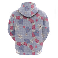 Hawaii Anthurium Tiare Pikake Lei Hoodie Poni Lauhala Art Pattern
