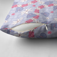 Hawaii Anthurium Tiare Pikake Lei Pillow Cover Poni Lauhala Art Pattern