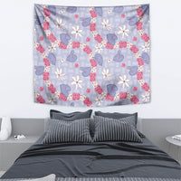 Hawaii Anthurium Tiare Pikake Lei Tapestry Poni Lauhala Art Pattern